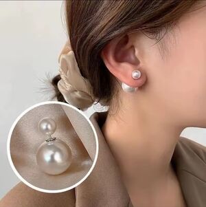 Brand New Double Sided Pearls Stud Earrings